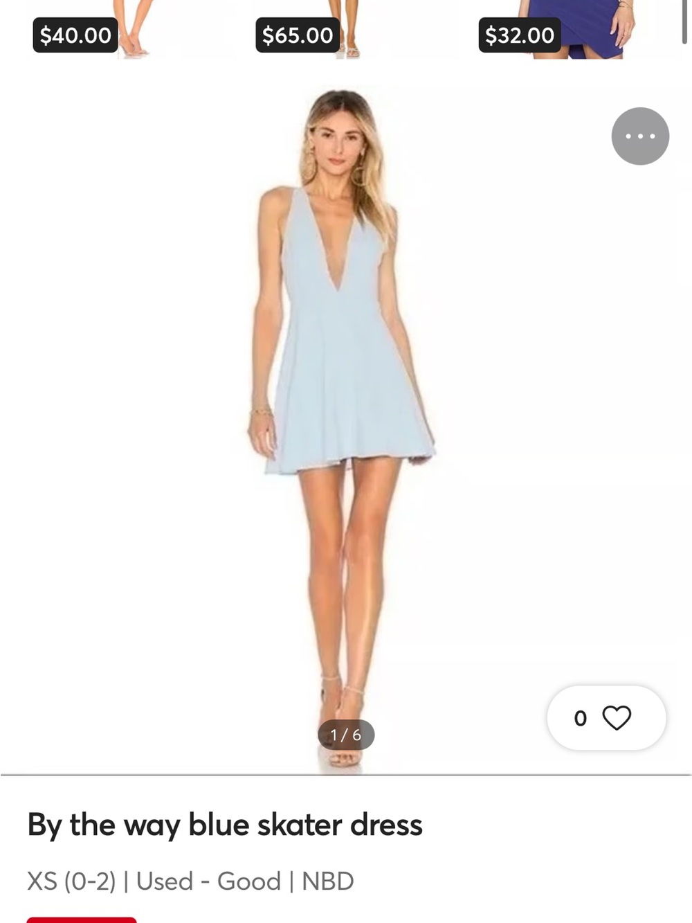 by the way. Powder Blue Plunge Skater Dress